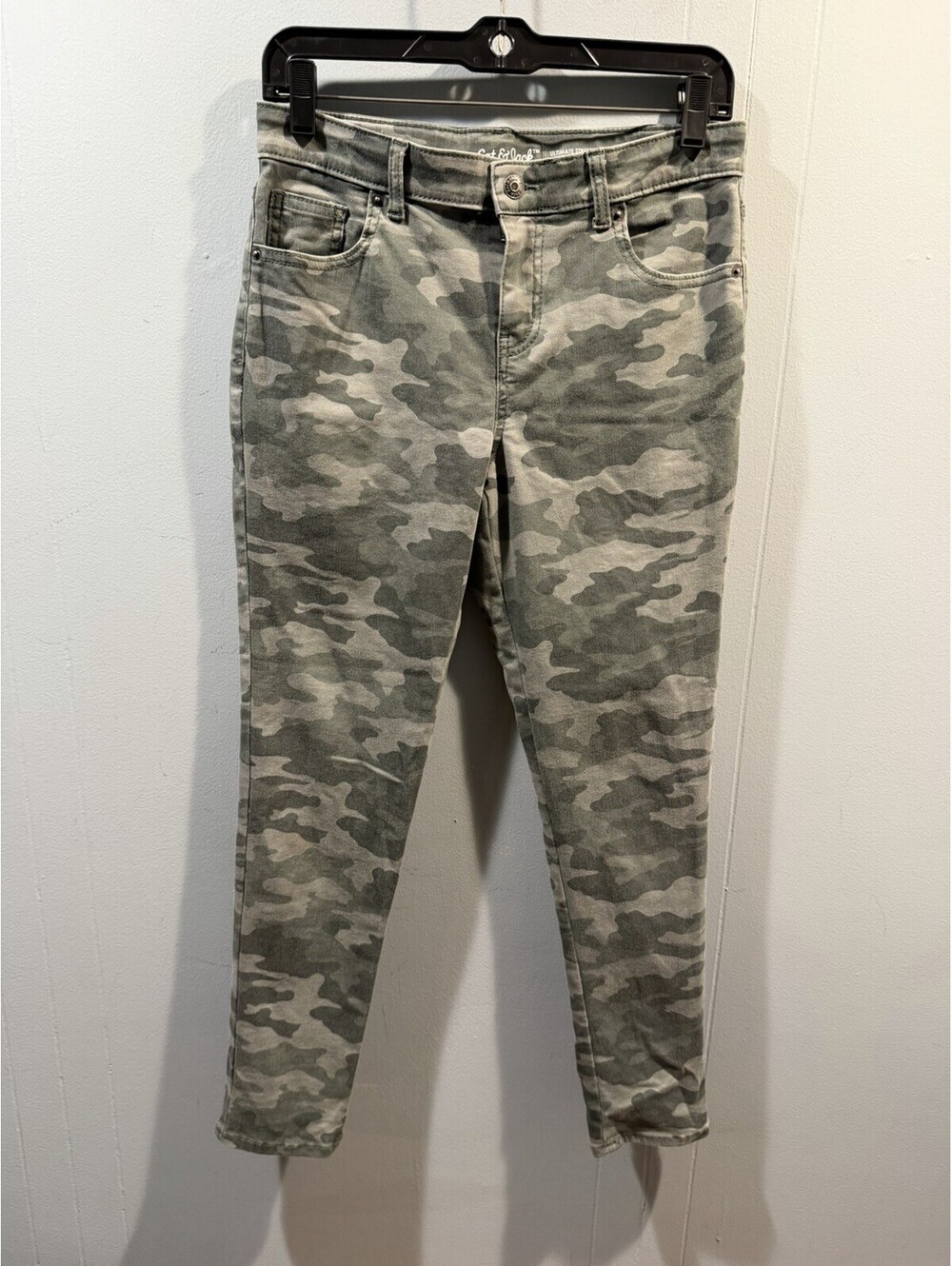 Youth Girls Cat & Jack Camouflage Jeggings Ultimate Stretch Size 16 Green